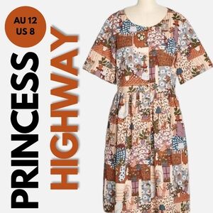 Princess Highway Sunday Sweetness Lounge Cat Babydoll Dress Size 12 AU / 8 US